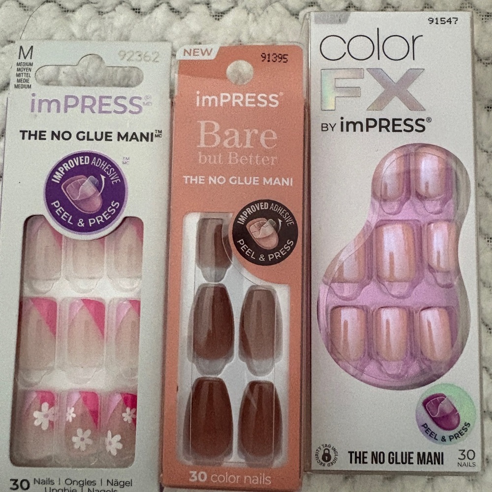 imPRESS Nail Collection - Floral Pink, Rich Brown, Shimmering Purple